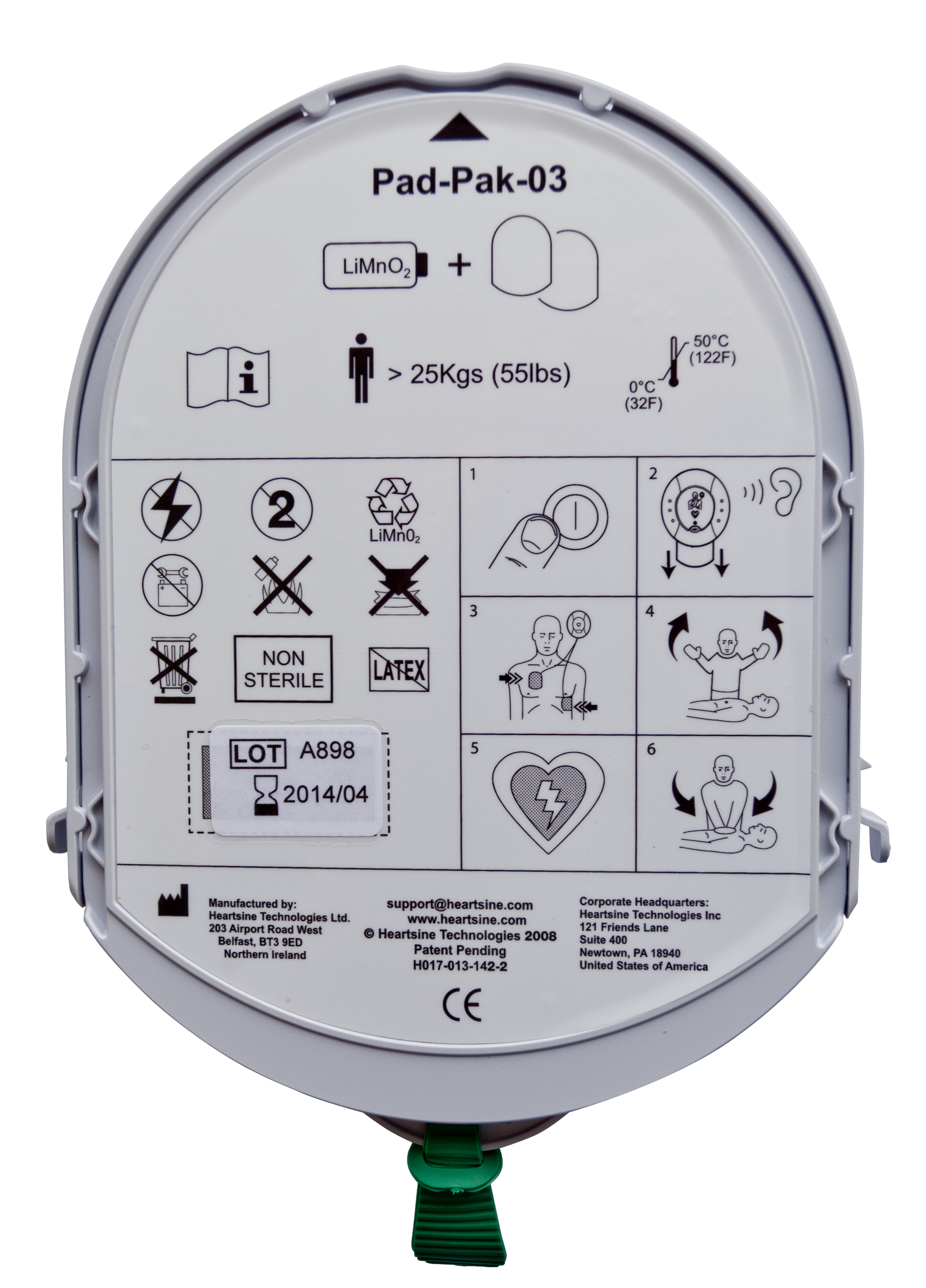 Cartouche Pad-Pak-03 adultes pour défibrillateurs SAM PAD 300P / 350P /  360P et 500P